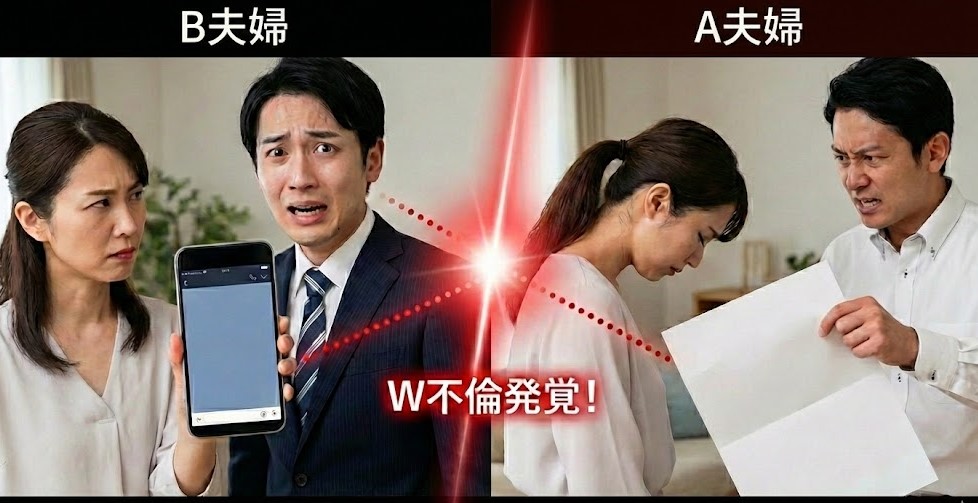 ダブル不倫の複雑な関係図